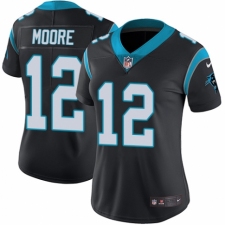 Women's Nike Carolina Panthers #12 D.J. Moore Black Team Color Vapor Untouchable Elite Player NFL Jersey