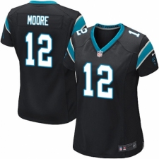 Women's Nike Carolina Panthers #12 D.J. Moore Game Black Team Color NFL Jersey