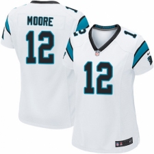 Women's Nike Carolina Panthers #12 D.J. Moore Game White NFL Jersey