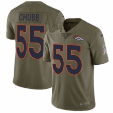 Men's Nike Denver Broncos #55 Bradley Chubb Limited Olive 2017 Salute to Service NFL Jersey