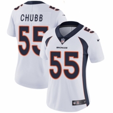Women's Nike Denver Broncos #55 Bradley Chubb White Vapor Untouchable Elite Player NFL Jersey