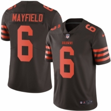 Men's Nike Cleveland Browns #6 Baker Mayfield Elite Brown Rush Vapor Untouchable NFL Jersey