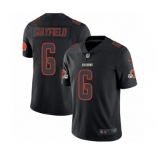 Men's Nike Cleveland Browns #6 Baker Mayfield Limited Black Rush Impact NFL Jersey
