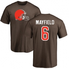 NFL Nike Cleveland Browns #6 Baker Mayfield Brown Name & Number Logo T-Shirt