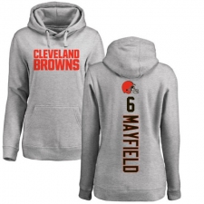 NFL Women's Nike Cleveland Browns #6 Baker Mayfield Ash Pullover Hoodie