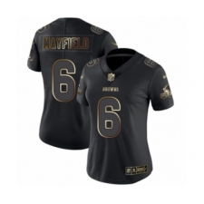 Women's Cleveland Browns #6 Baker Mayfield Black Gold Vapor Untouchable Limited Football Jersey
