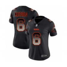Women's Cleveland Browns #6 Baker Mayfield Limited Black Smoke Fashion Football Jersey