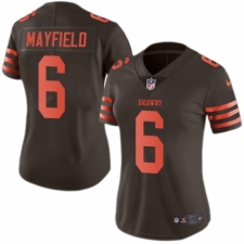 Women's Nike Cleveland Browns #6 Baker Mayfield Limited Brown Rush Vapor Untouchable NFL Jersey