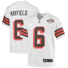 Youth Cleveland Browns #6 Baker Mayfield Nike White 1946 Collection Alternate Jersey
