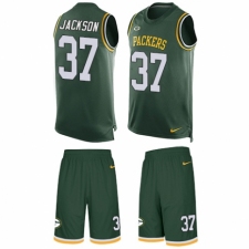 Men's Nike Green Bay Packers #37 Josh Jackson Limited Green Tank Top Suit NFL Jersey