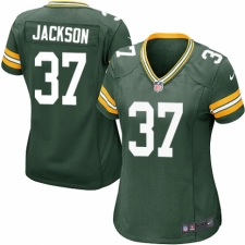 Women's Nike Green Bay Packers #37 Josh Jackson Game Green Team Color NFL Jersey