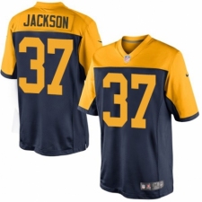 Youth Nike Green Bay Packers #37 Josh Jackson Limited Navy Blue Alternate NFL Jersey