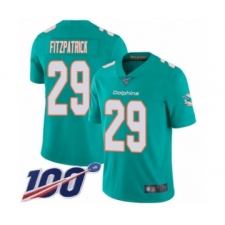 Men's Miami Dolphins #29 Minkah Fitzpatrick Aqua Green Team Color Vapor Untouchable Limited Player 100th Season Football Jersey