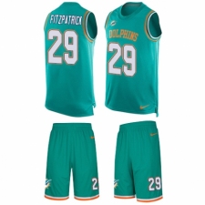 Men's Nike Miami Dolphins #29 Minkah Fitzpatrick Limited Aqua Green Tank Top Suit NFL Jersey
