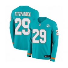 Men's Nike Miami Dolphins #29 Minkah Fitzpatrick Limited Aqua Therma Long Sleeve NFL Jersey