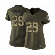 Women's Miami Dolphins #29 Minkah Fitzpatrick Limited Green Salute to Service Football Jersey