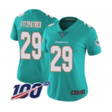 Women's Nike Miami Dolphins #29 Minkah Fitzpatrick Aqua Green Team Color Vapor Untouchable Limited Player 100th Season NFL Jersey