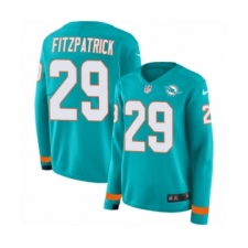 Women's Nike Miami Dolphins #29 Minkah Fitzpatrick Limited Aqua Therma Long Sleeve NFL Jersey