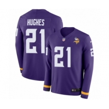 Men's Nike Minnesota Vikings #21 Mike Hughes Limited Purple Therma Long Sleeve NFL Jersey