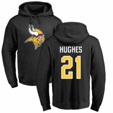 NFL Nike Minnesota Vikings #21 Mike Hughes Black Name & Number Logo Pullover Hoodie