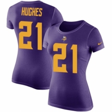 NFL Women's Nike Minnesota Vikings #21 Mike Hughes Purple Rush Pride Name & Number T-Shirt