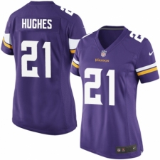 Women's Nike Minnesota Vikings #21 Mike Hughes Game Purple Team Color NFL Jersey