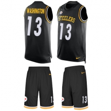 Men's Nike Pittsburgh Steelers #13 James Washington Limited Black Tank Top Suit NFL Jersey