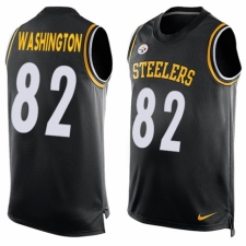 Men's Nike Pittsburgh Steelers #82 James Washington Limited Black Player Name & Number Tank Top NFL Jersey