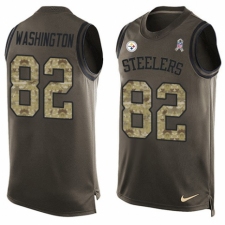 Men's Nike Pittsburgh Steelers #82 James Washington Limited Green Salute to Service Tank Top NFL Jersey