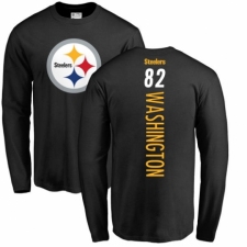 Nike Pittsburgh Steelers #82 James Washington Black Backer Long Sleeve T-Shirt
