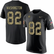 Nike Pittsburgh Steelers #82 James Washington Black Camo Salute to Service T-Shirt