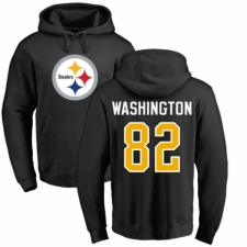 Nike Pittsburgh Steelers #82 James Washington Black Name & Number Logo Pullover Hoodie