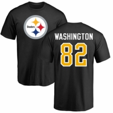 Nike Pittsburgh Steelers #82 James Washington Black Name & Number Logo T-Shirt