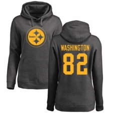 Women's Nike Pittsburgh Steelers #82 James Washington Ash One Color Pullover Hoodie