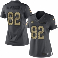 Women's Nike Pittsburgh Steelers #82 James Washington Limited Black 2016 Salute to Service NFL Jersey