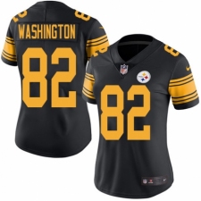 Women's Nike Pittsburgh Steelers #82 James Washington Limited Black Rush Vapor Untouchable NFL Jersey