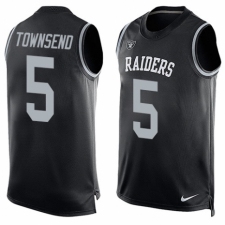 Men's Nike Oakland Raiders #5 Johnny Townsend Limited Black Player Name & Number Tank Top NFL Jersey