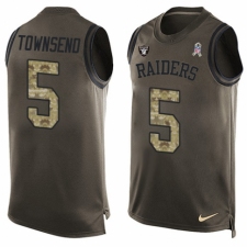 Men's Nike Oakland Raiders #5 Johnny Townsend Limited Green Salute to Service Tank Top NFL Jersey