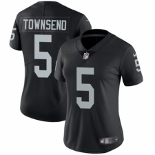 Women's Nike Oakland Raiders #5 Johnny Townsend Black Team Color Vapor Untouchable Elite Player NFL Jersey