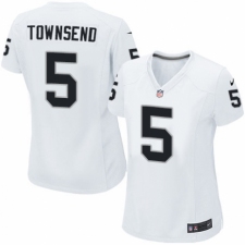 Women's Nike Oakland Raiders #5 Johnny Townsend Game White NFL Jersey