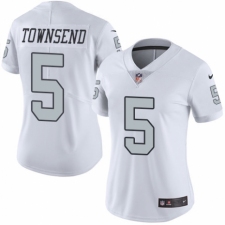 Women's Nike Oakland Raiders #5 Johnny Townsend Limited White Rush Vapor Untouchable NFL Jersey
