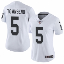 Women's Nike Oakland Raiders #5 Johnny Townsend White Vapor Untouchable Elite Player NFL Jersey