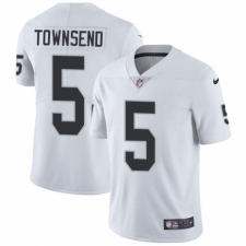Youth Nike Oakland Raiders #5 Johnny Townsend White Vapor Untouchable Elite Player NFL Jersey