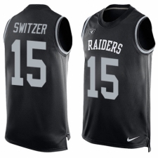 Men's Nike Oakland Raiders #15 Ryan Switzer Limited Black Player Name & Number Tank Top NFL Jersey