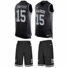 Men's Nike Oakland Raiders #15 Ryan Switzer Limited Black Tank Top Suit NFL Jersey