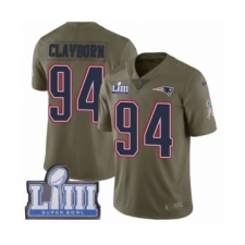 Men's Nike New England Patriots #94 Adrian Clayborn Limited Olive 2017 Salute to Service Super Bowl LIII Bound NFL Jersey