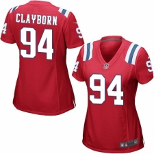 Women's Nike New England Patriots #94 Adrian Clayborn Game Red Alternate NFL Jersey