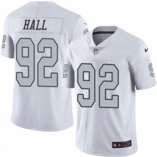 Men's Nike Oakland Raiders #92 P.J. Hall Elite White Rush Vapor Untouchable NFL Jersey
