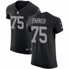 Men's Nike Oakland Raiders #75 Brandon Parker Black Team Color Vapor Untouchable Elite Player NFL Jersey