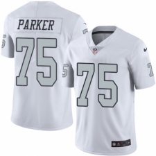 Men's Nike Oakland Raiders #75 Brandon Parker Elite White Rush Vapor Untouchable NFL Jersey